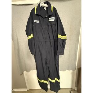 Workrite FR Jumpsuit Mens 64R Blue Reflective Flame‎ Resistant Coveralls Hi Vis